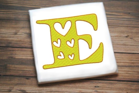 Alphabet Letter E Multi Heart