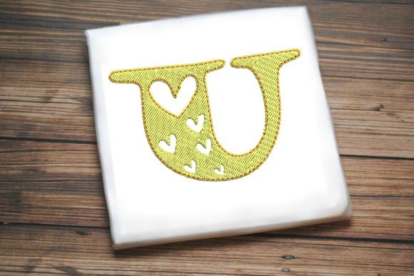 Alphabet Letter U Multi Heart