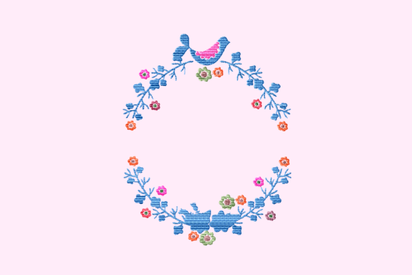 Blue Bird Flower Wreath