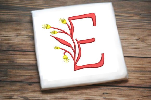 Floral Monogram Letter E