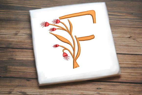 Floral Monogram Letter F