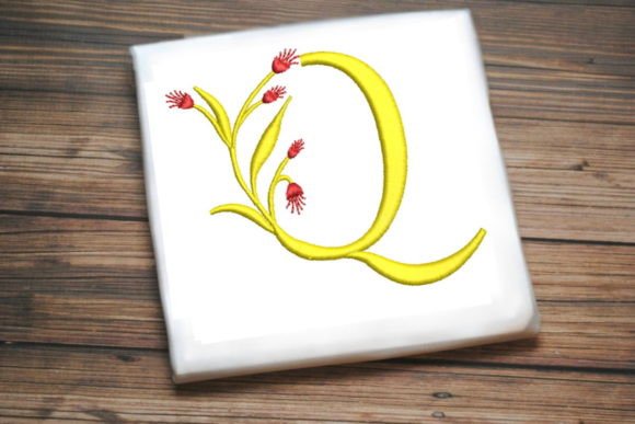 Floral Monogram Letter Q