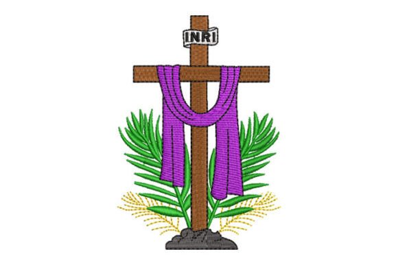 INRI Cross with Ears of Wheat and Blanket