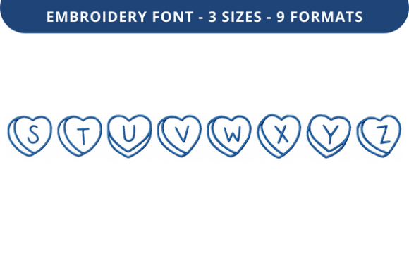 Talking Hearts Font Lowercase S to Z