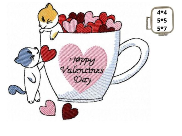 Valentine’s Cats in a Cup